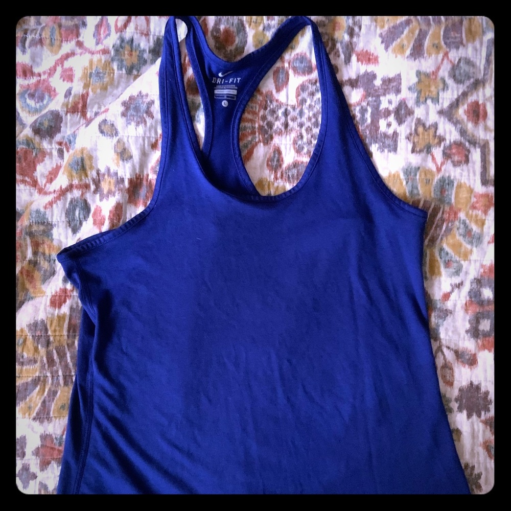 Dry Fit Nike Tank, large blue with logos